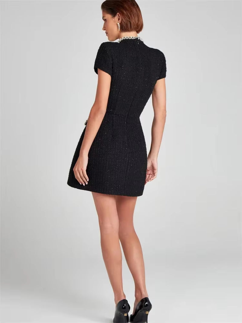 Radiant Allure: Shiny Elegant Mini Dress for Women